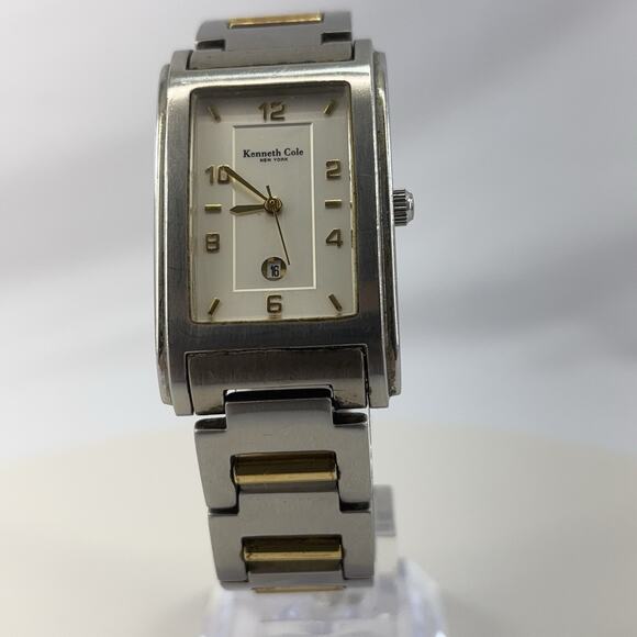 Kenneth Cole Men's Watch, Rectangular Face, Silver Band - Picture 1 of 5